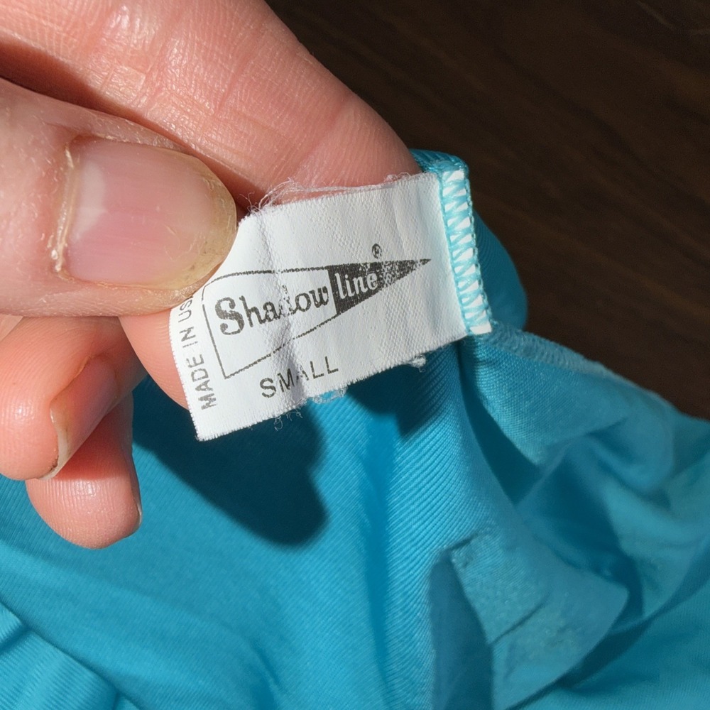 Shadowline Short Nightgown & Matching Robe Size Small Turquoise Blue nylon - Picture 9 of 16